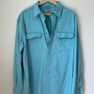 LL Bean Blue Men's Canvas Shirt